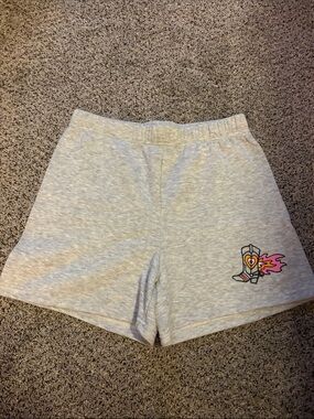Women’s Light Gray Graphic Knit Shorts